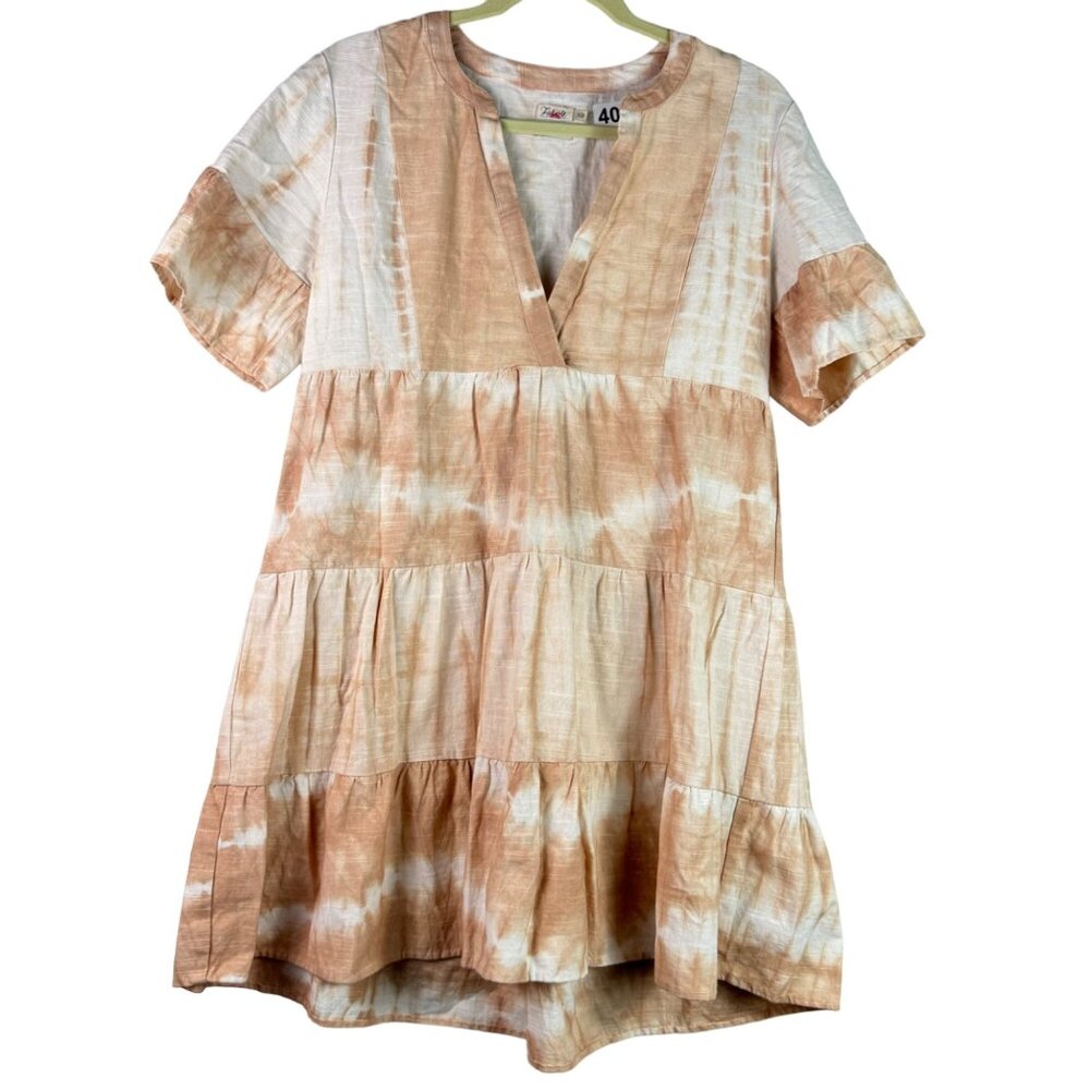 🟢 Faherty Womens V-Neck Tie-Dye Loose Fitting Dress Size Small - Picture 2 of 10